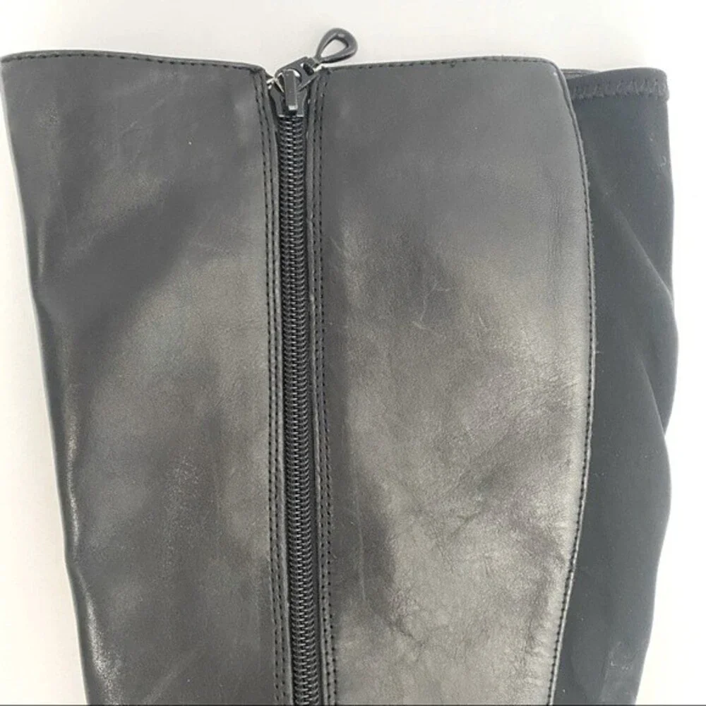 Me too Harlow Black Leather Over the Knee Boots Size 9 1/2